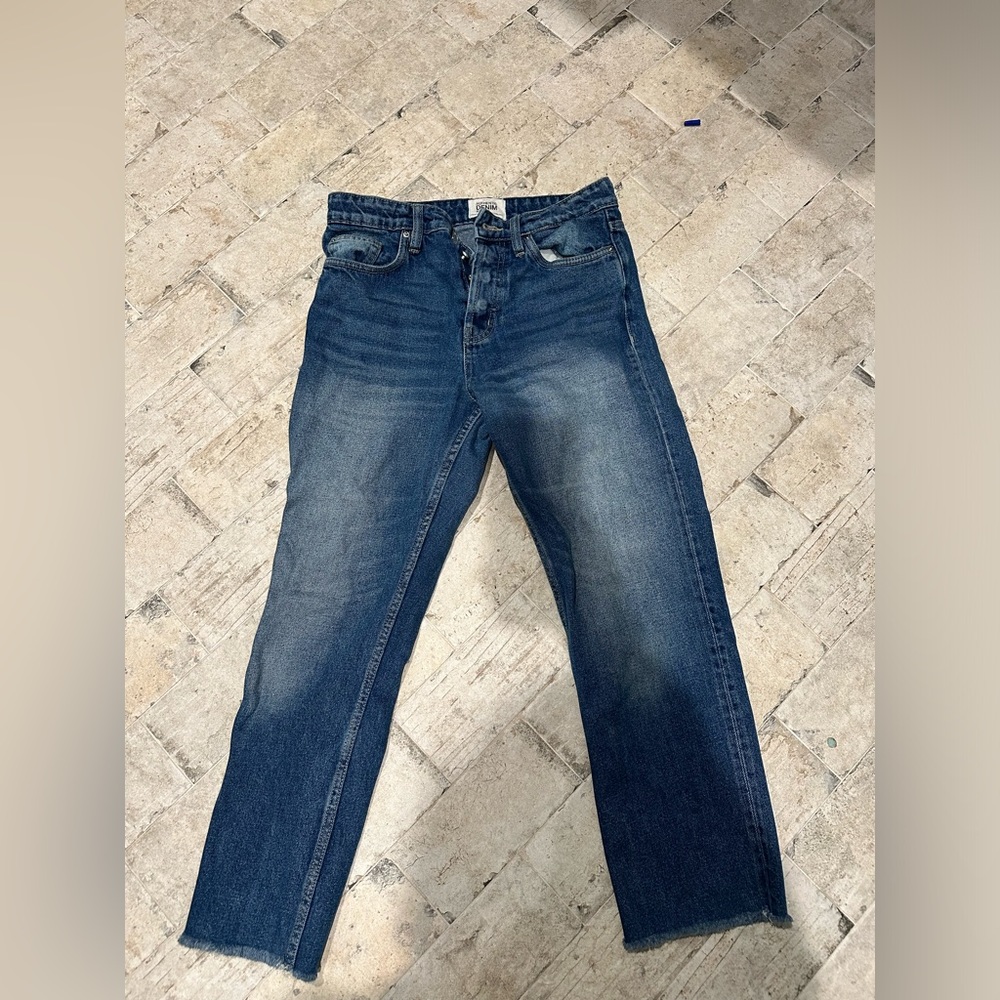 Zara TRF high rise, button fly jeans